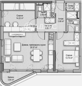 3-СТАЕН, 113 m2 - Holmes.bg 3-СТАЕН, 113 m2