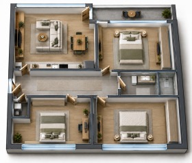 4-СТАЕН, 89 m2 - Holmes.bg 4-СТАЕН, 89 m2