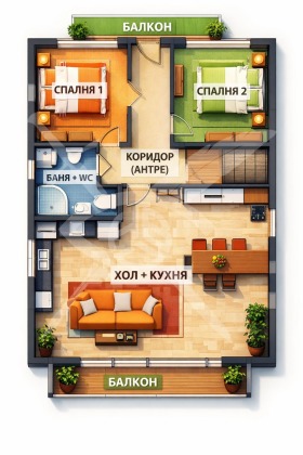 3-СТАЕН, 97 m2 - Holmes.bg 3-СТАЕН, 97 m2