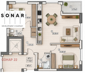 3-СТАЕН, 95 m2 - Holmes.bg 3-СТАЕН, 95 m2