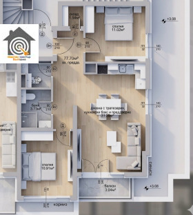 3-СТАЕН, 93 m2 - Holmes.bg 3-СТАЕН, 93 m2