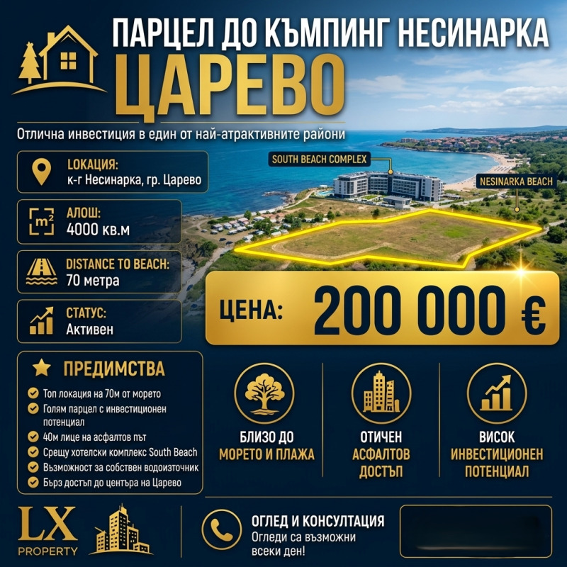 Продава ПАРЦЕЛ, област Бургас, гр. Царево • 200000 € / 391166.00 лв. • 98619011 1 — Holmes.bg Продава ПАРЦЕЛ, област Бургас, гр. Царево • 200000 € / 391166.00 лв. • 98619011 1