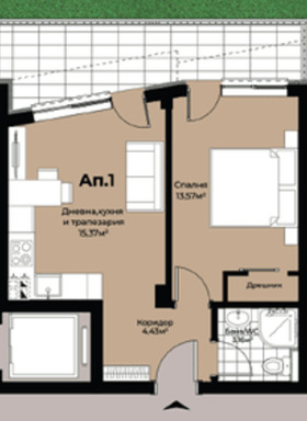2-СТАЕН, 49 m2 - Holmes.bg 2-СТАЕН, 49 m2
