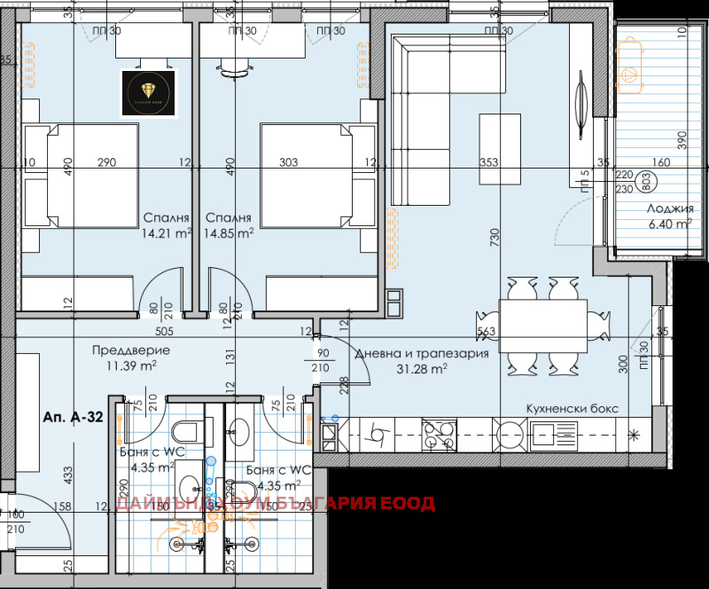 Myytävänä  2 makuuhuonetta Plovdiv , Karšijaka , 121 neliömetriä | 48075721 - kuva [2]