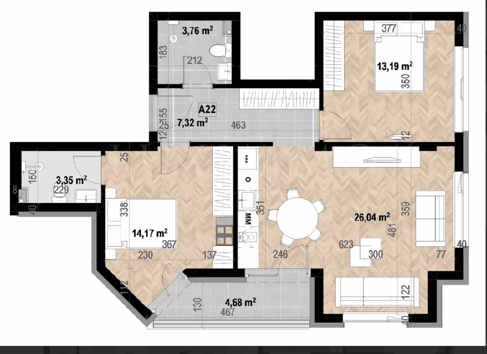 Продава 3-СТАЕН, гр. София, Кръстова вада, снимка 3 - Апартаменти - 53608865
