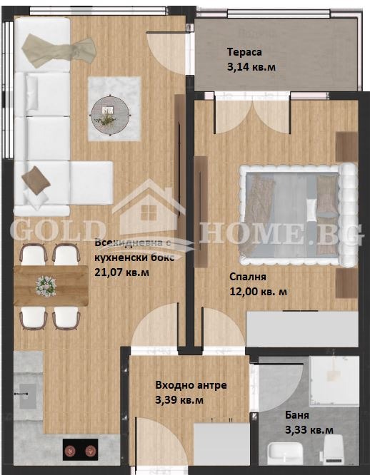 Na prodej  1 ložnice Plovdiv , Christo Smirnenski , 64 m2 | 11618149 - obraz [2]