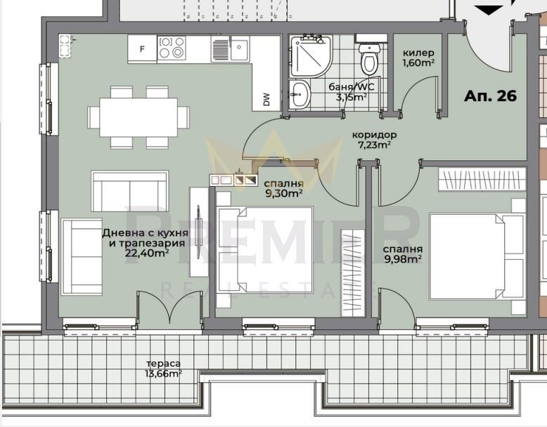 En venta  2 dormitorios Varna , Pogrebi , 94 metros cuadrados | 34396711