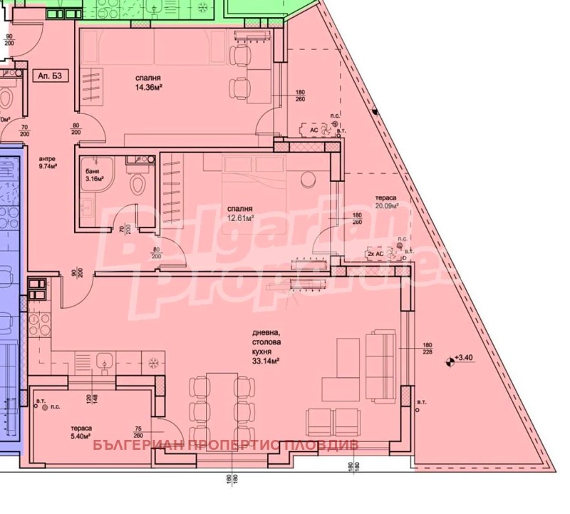 Myytävänä  2 makuuhuonetta Plovdiv , Hristo Smirnenski , 135 neliömetriä | 60851651 - kuva [4]