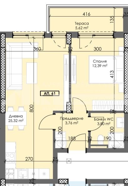 Продава  2-стаен град Пловдив , Тракия , 69 кв.м | 33040201 - изображение [2]