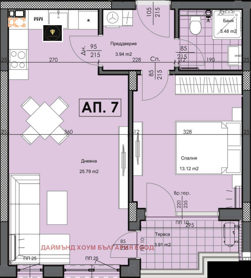 Продава 3-СТАЕН, гр. Пловдив, Гагарин, снимка 2 - Aпартаменти - 49210203