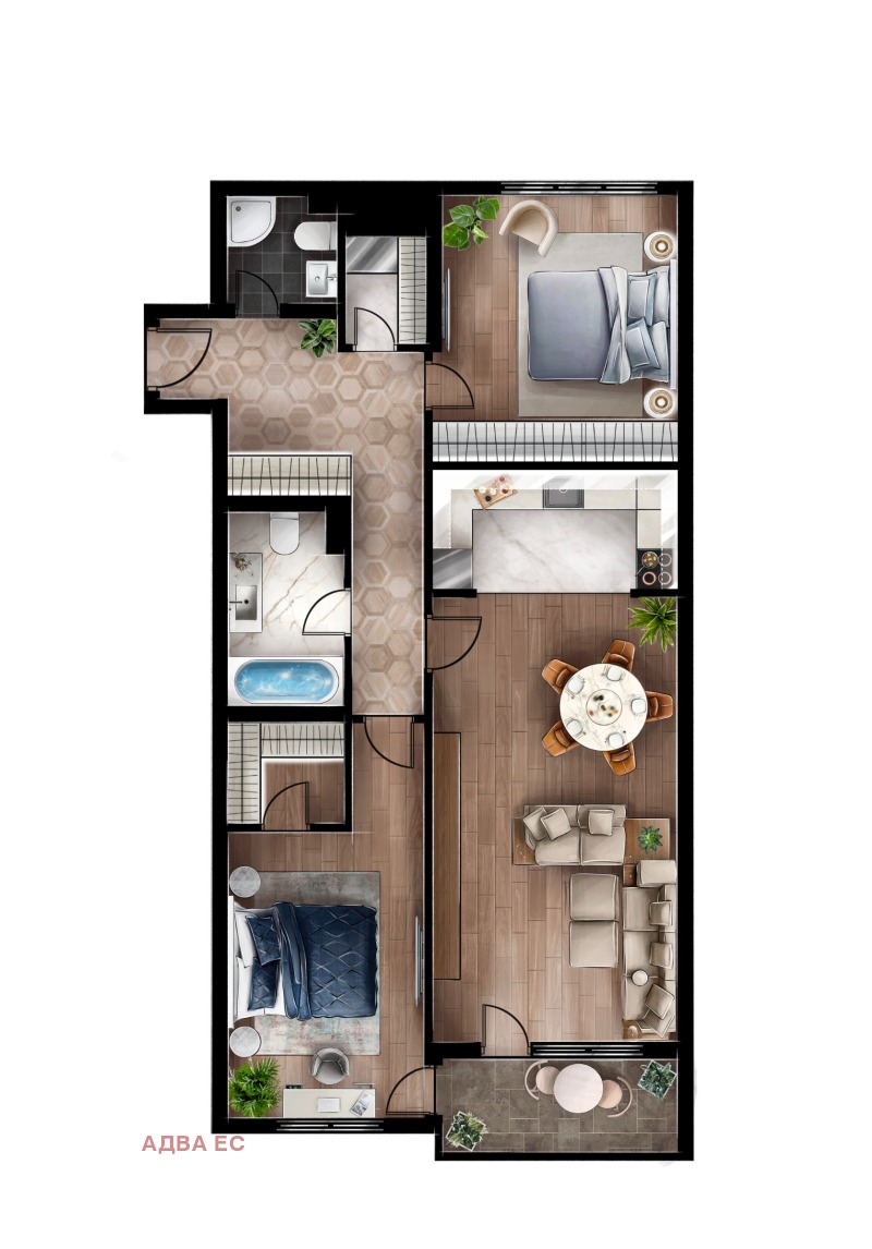 Продава 3-СТАЕН в град София, Люлин 5 - 125 кв.м / 215 039 € » 420 579.73 лв., АДВА ЕС