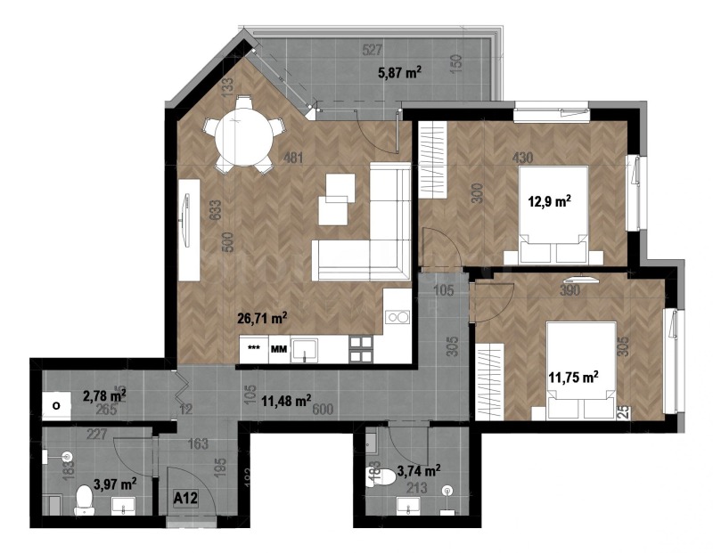 Продава 3-СТАЕН, гр. София, Кръстова вада, снимка 2 - Апартаменти - 52483027
