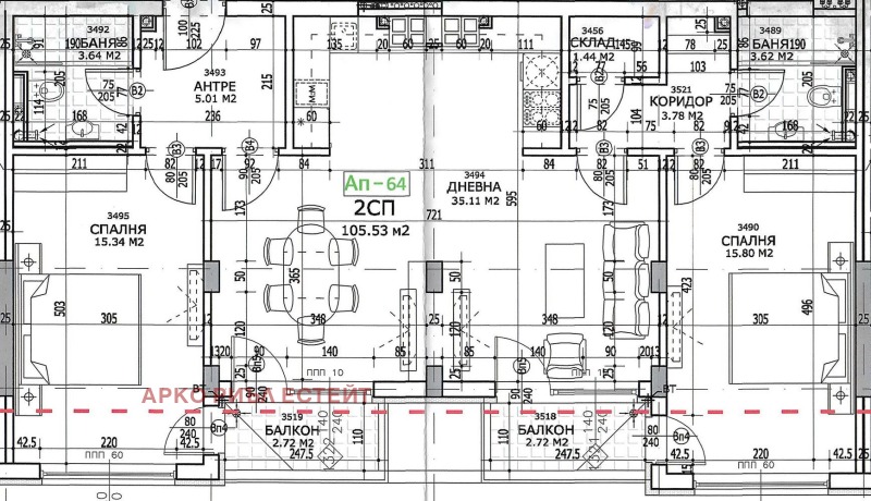 Продаја  2 спаваће собе Софија , Полигона , 120 м2 | 21620362 - слика [4]