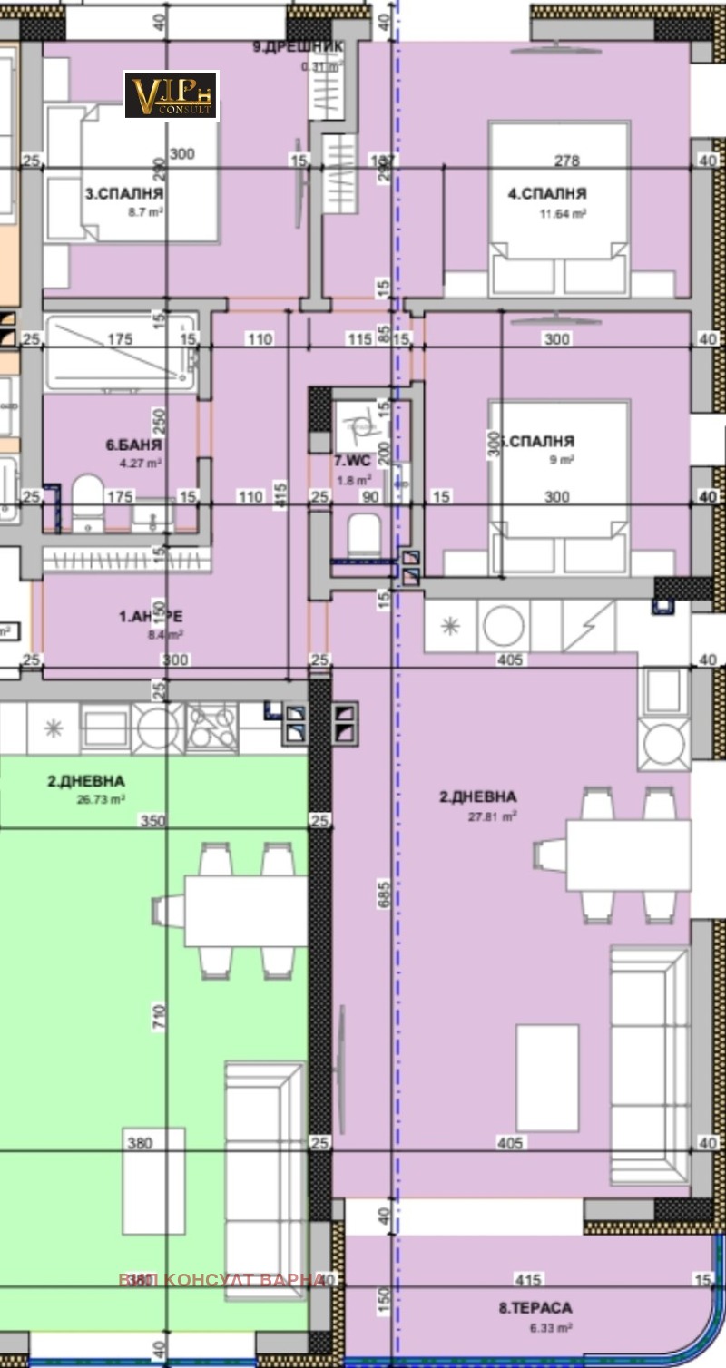 Продава 4-СТАЕН, гр. Варна, Виница, снимка 5 - Апартаменти - 52318142