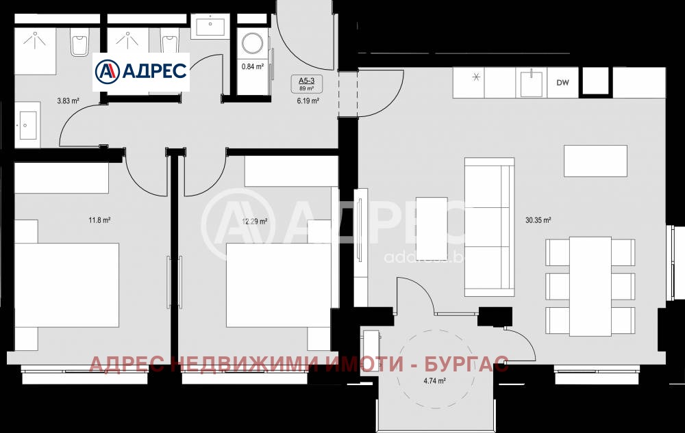 Продава 3-СТАЕН, гр. Бургас, Славейков, снимка 4 - Апартаменти - 54822979