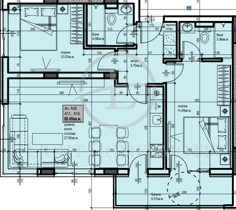 In vendita  2 camere da letto Plovdiv , Hristo Smirnenski , 102 mq | 63391561 - Immagine [6]