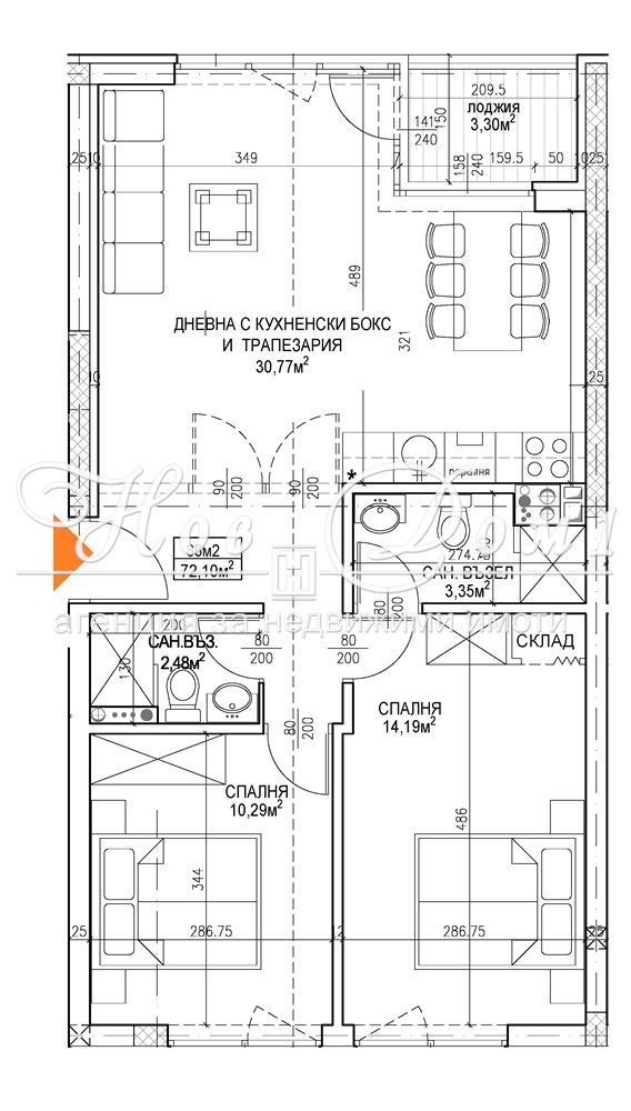 Продава 3-СТАЕН, гр. София, Обеля, снимка 3 - Апартаменти - 54067090