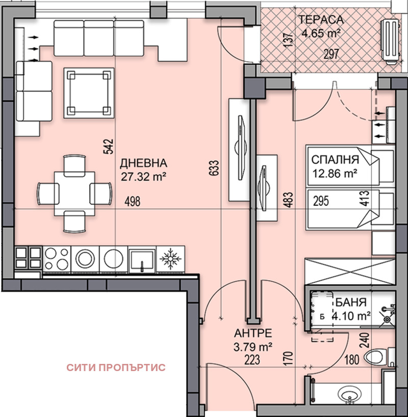 Продава  2-стаен град Пловдив , Гагарин , 73 кв.м | 49359337 - изображение [2]