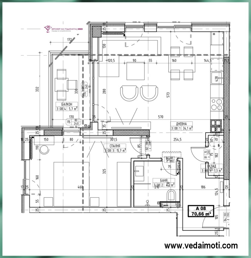 На продаж  1 спальня София , Разсадника , 82 кв.м | 17408019 - зображення [2]