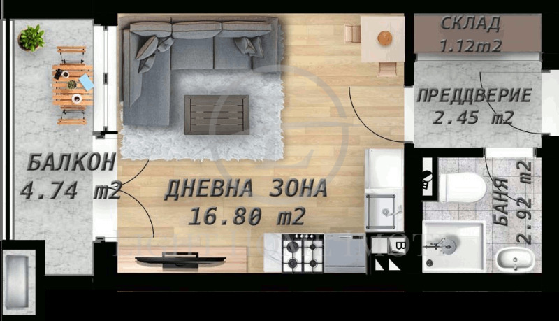 Продава 1-СТАЕН, гр. Пловдив, Беломорски, снимка 2 - Апартаменти - 53448736