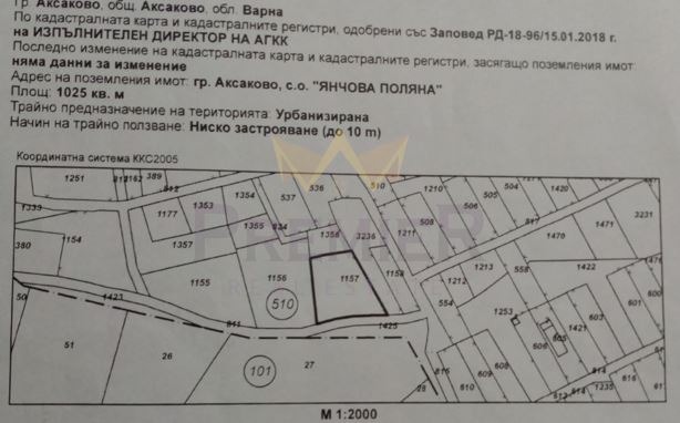 À vendre  Parcelle région Varna , Aksakovo , 1025 m² | 65533059