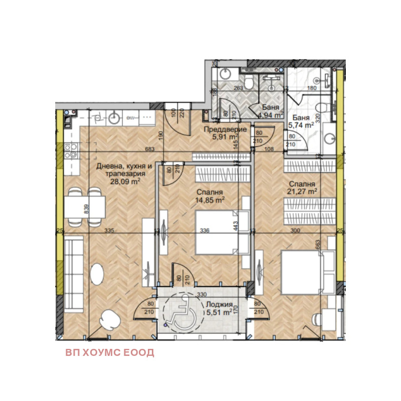 Na prodej  2 ložnice Sofia , Ljulin 2 , 110 m2 | 68274052 - obraz [2]