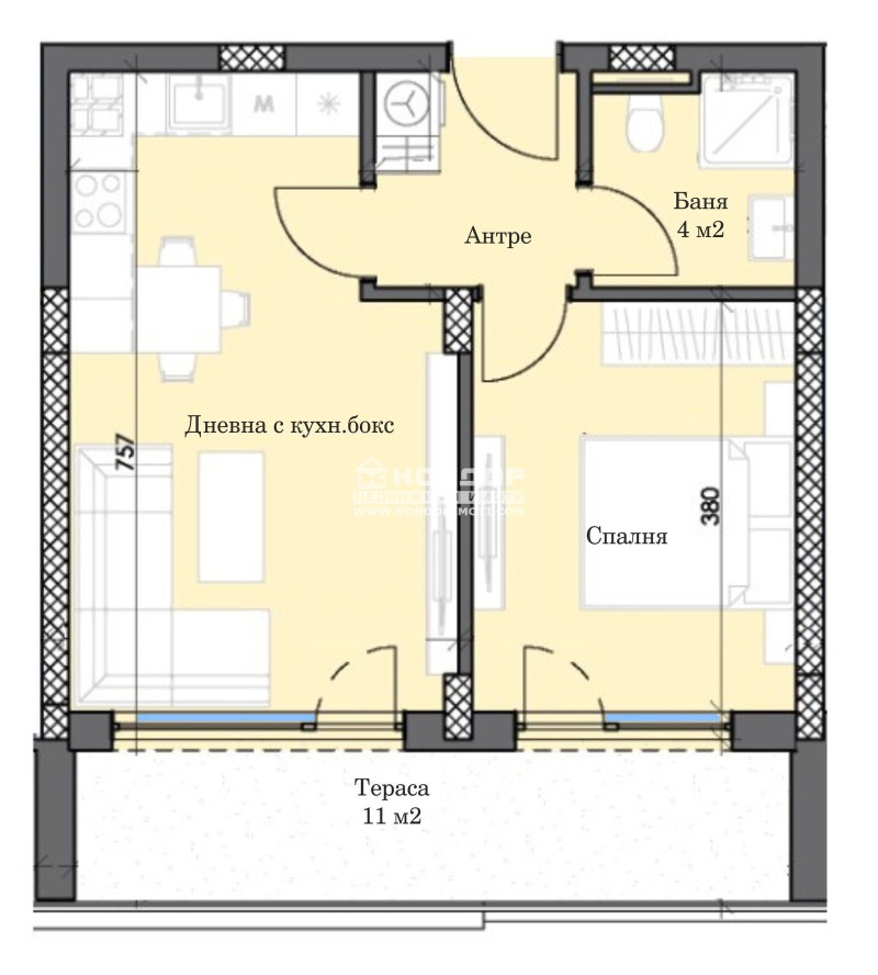 Til salg  1 soveværelse Plovdiv , Trakiya , 64 kvm | 96877708 - billede [5]
