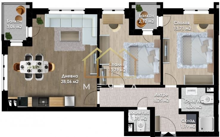 Продава  3-стаен, град Пловдив, Южен •  136 000 EUR • ID 25690271 — holmes.bg - [1] 