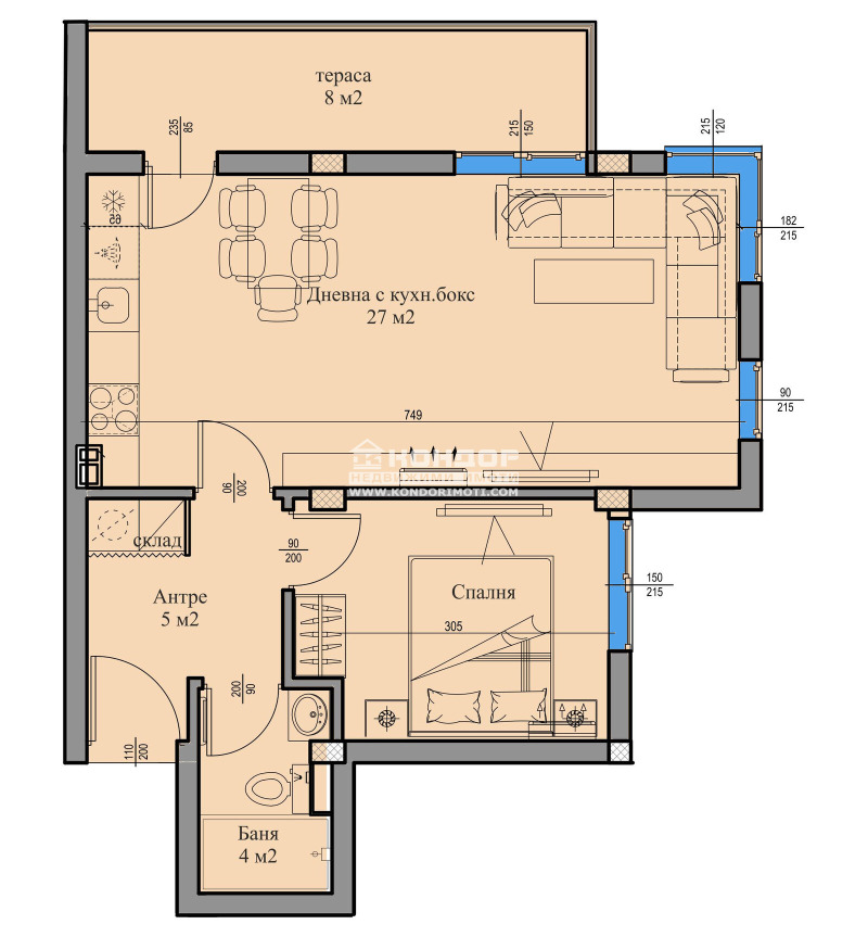 De vânzare  1 dormitor Plovdiv , Vâstaniciesci , 77 mp | 88378517 - imagine [3]