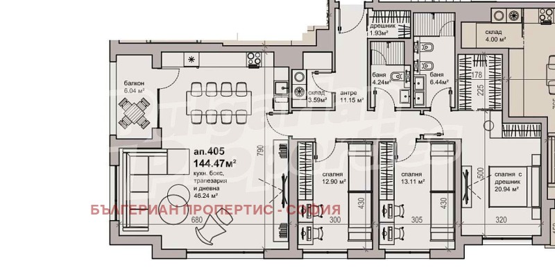 Продава 4-СТАЕН, гр. София, Кръстова вада, снимка 3 - Апартаменти - 52211127