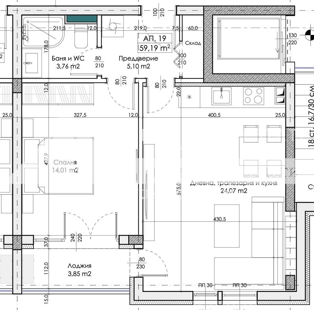 Продава 2-СТАЕН, гр. Пловдив, Беломорски, снимка 2 - Апартаменти - 55896358