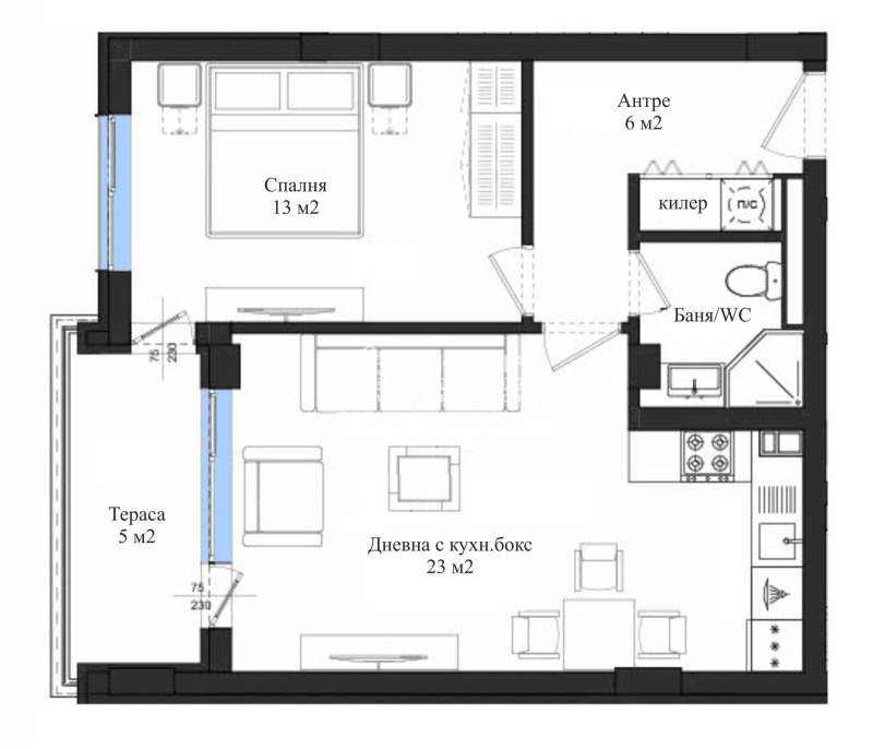 Zu verkaufen  1 Schlafzimmer Plowdiw , Karschijaka , 72 qm | 61281479 - Bild [2]