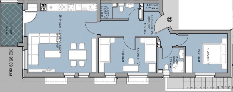 Продава  3-стаен град Пловдив , Коматево , 100 кв.м | 88978808 - изображение [9]