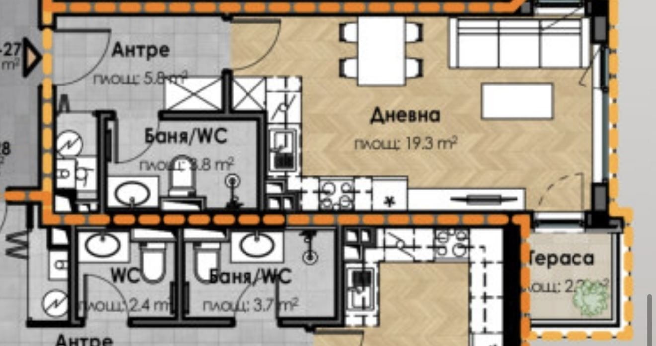 Продава 1-СТАЕН, гр. София, Малинова долина