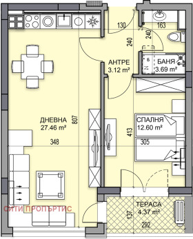 1 υπνοδωμάτιο Γαγαρην, Πλοβδηβ 5