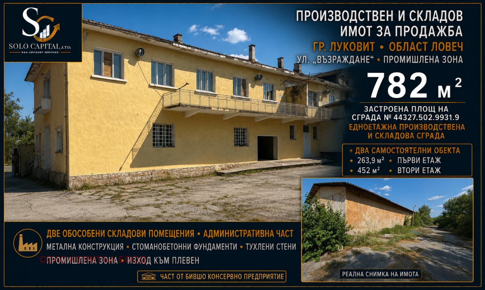 Продава СКЛАД, гр. Луковит, област Ловеч