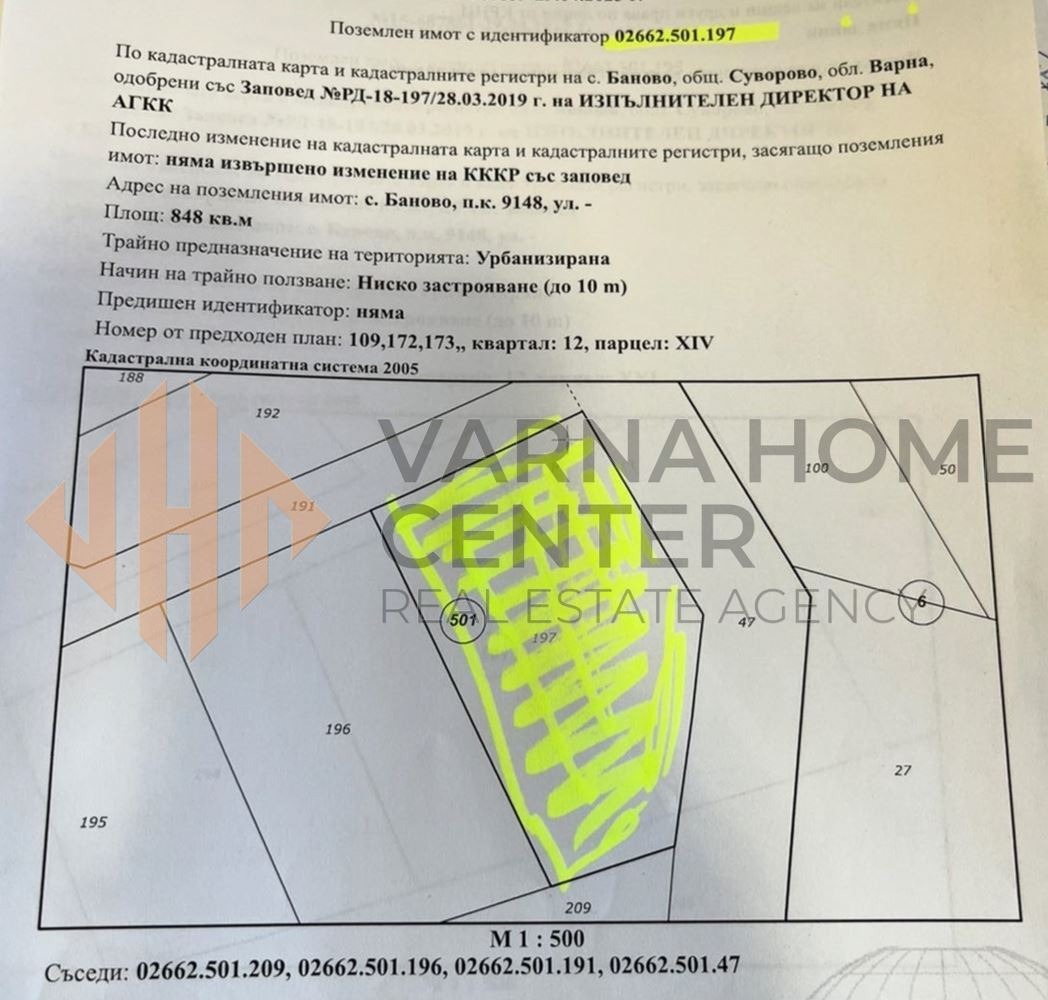 Продава ПАРЦЕЛ, с. Баново, област Варна, снимка 2 - Парцели - 50188353