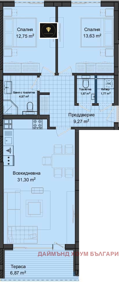 In vendita  2 camere da letto Plovdiv , Gagarin , 117 mq | 65216948 - Immagine [2]