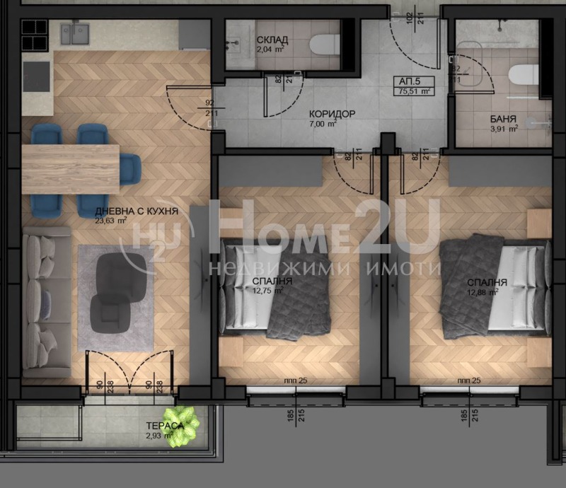 Продава 3-СТАЕН, гр. Пловдив, Христо Смирненски, снимка 2 - Aпартаменти - 49569017