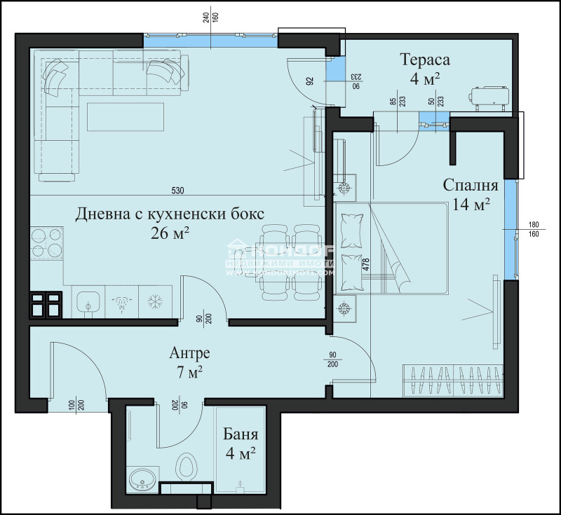 Na prodej  1 ložnice Plovdiv , Christo Smirnenski , 77 m2 | 65084760 - obraz [2]