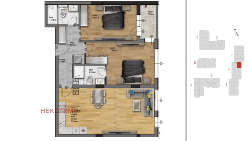 Продава 3-СТАЕН, гр. Пловдив, Остромила, снимка 3 - Aпартаменти - 46388882