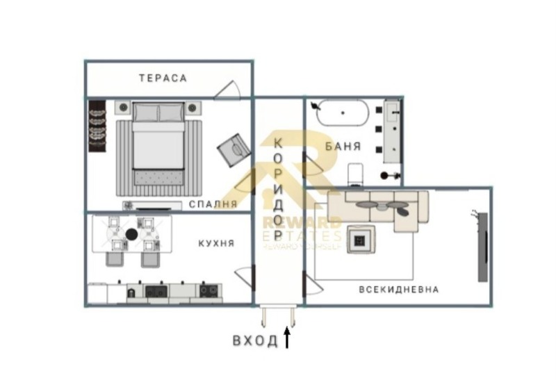 Zu verkaufen  1 Schlafzimmer Pernik , Zentar , 74 qm | 13351663