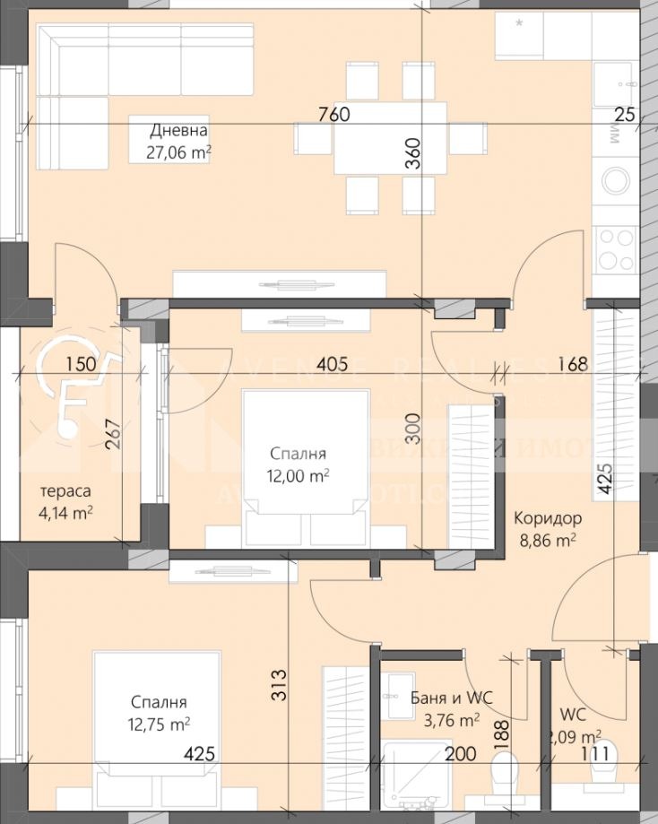 Satılık  2 yatak odası Plovdiv , Karşiyaka , 102 metrekare | 98905622 - görüntü [2]