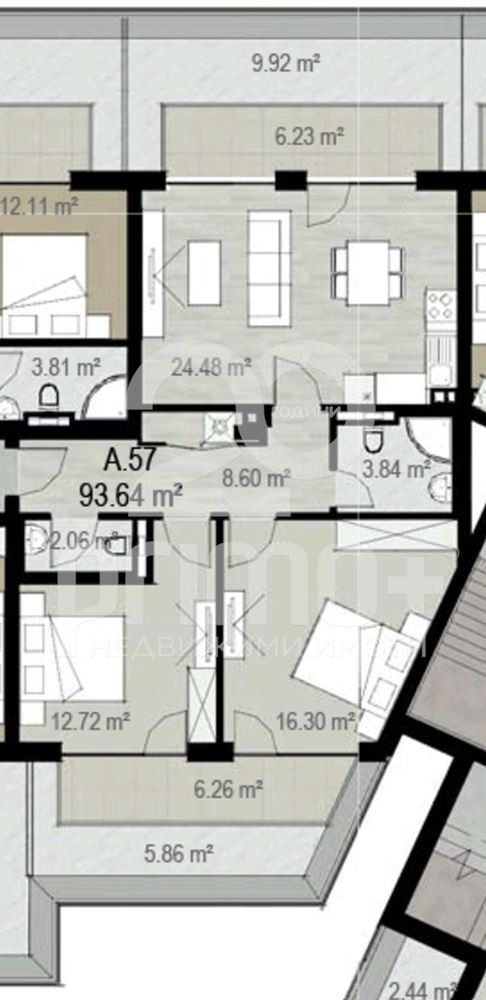 In vendita  2 camere da letto Sofia , Drugba 2 , 109 mq | 55763956 - Immagine [3]
