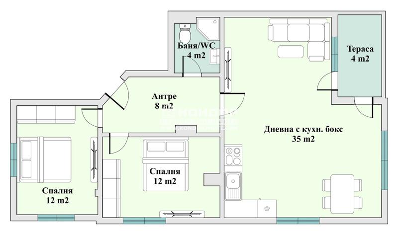 Продается  2 спальни Пловдив , Център , 110 кв.м | 97535137 - изображение [2]