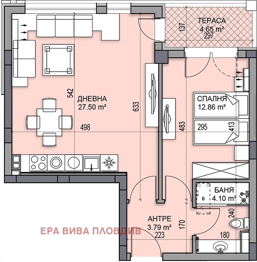 Продава 2-СТАЕН, гр. Пловдив, Гагарин, снимка 2 - Апартаменти - 53629012