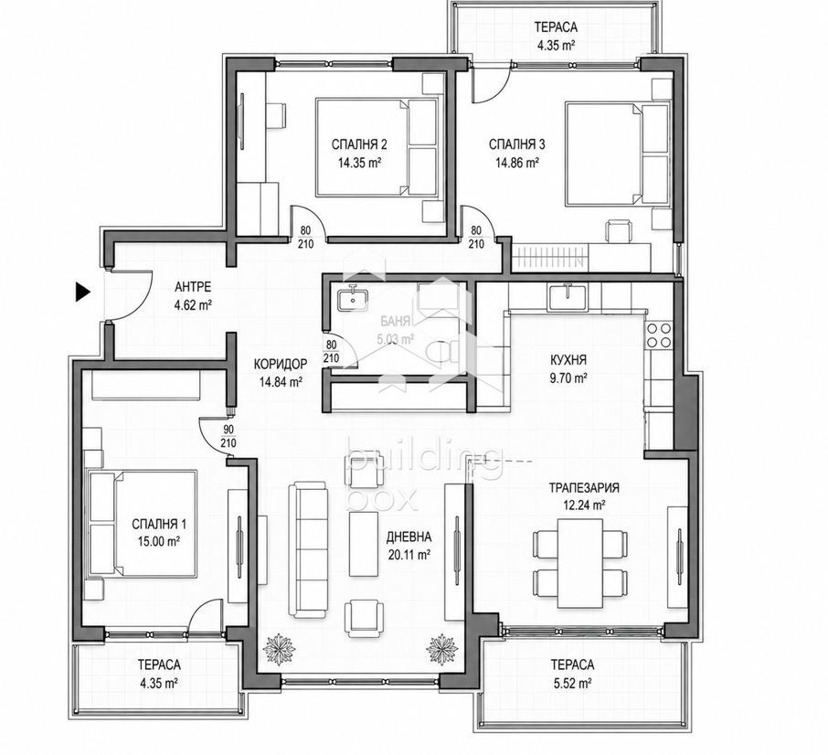 Продава 4-СТАЕН, гр. Пловдив, Център, снимка 12 - Апартаменти - 55830008