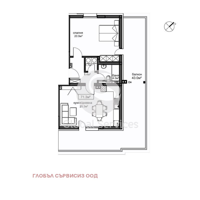 En venta  1 dormitorio Sofia , Krasno selo , 119 metros cuadrados | 52234084