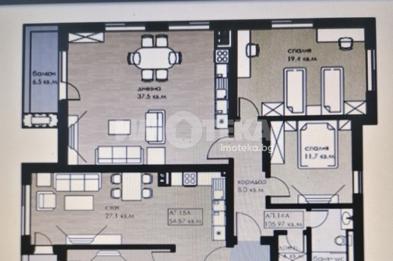 Myytävänä  2 makuuhuonetta Sofia , Družba 2 , 126 neliömetriä | 55420935 - kuva [2]