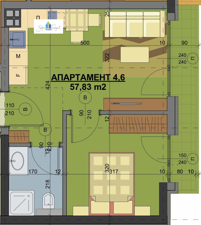 Продава  2-стаен, град София, Център •  137 500 EUR • ID 67821963 — holmes.bg - [1] 